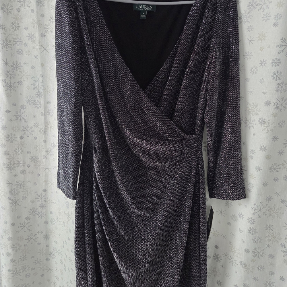 Ralph Lauren Metallic Long Sleeve Dress